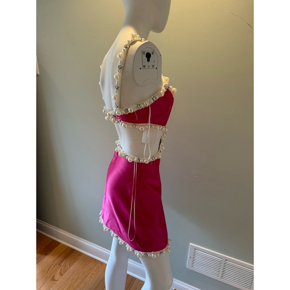 PatBO Hand-Beaded Satin Minidress - Picture 2 of 7